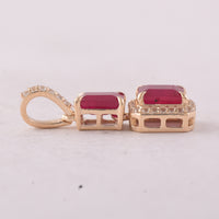 1.45 Ct Octagon Ruby 9K Gold Pendant