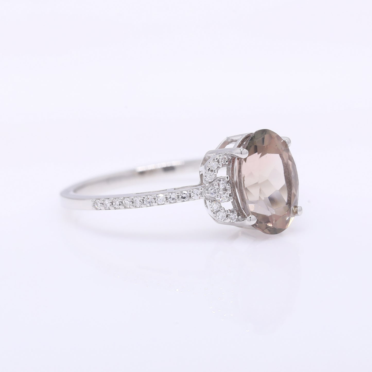 1.96 Ct Oval Mixed Cut Natural Tourmaline 950 Platinum Ring
