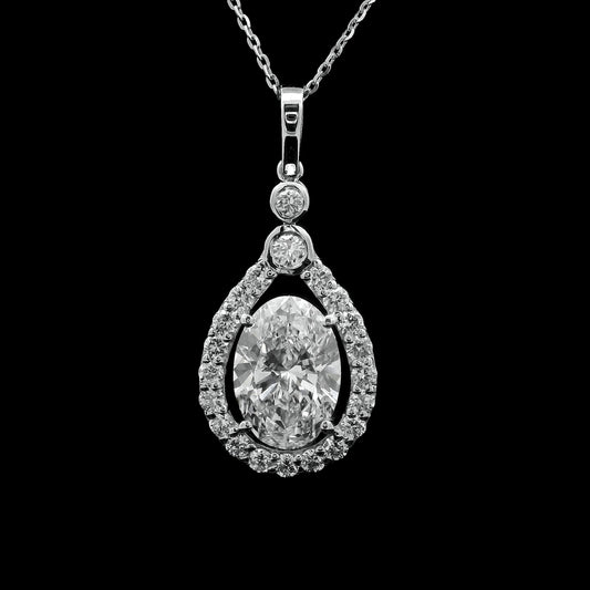 3.21 Carats Lab Grown Diamond 14K Gold Pendant