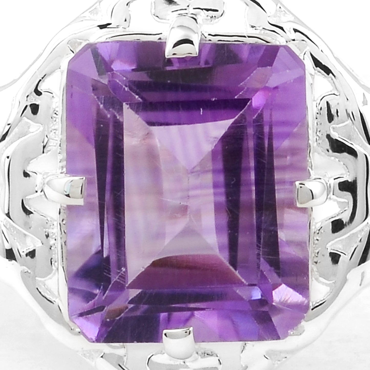 2.85 Ct Octagon Amethyst 925 Sterling Silver Ring