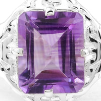 2.85 Ct Octagon Amethyst 925 Sterling Silver Ring