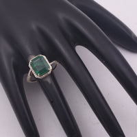4.08 Ct Octagon Step Cut Natural Emerald 14K Gold Ring