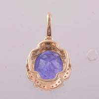 3.05 Ct Oval Mixed Cut Natural Tanzanite 14K Gold Pendant