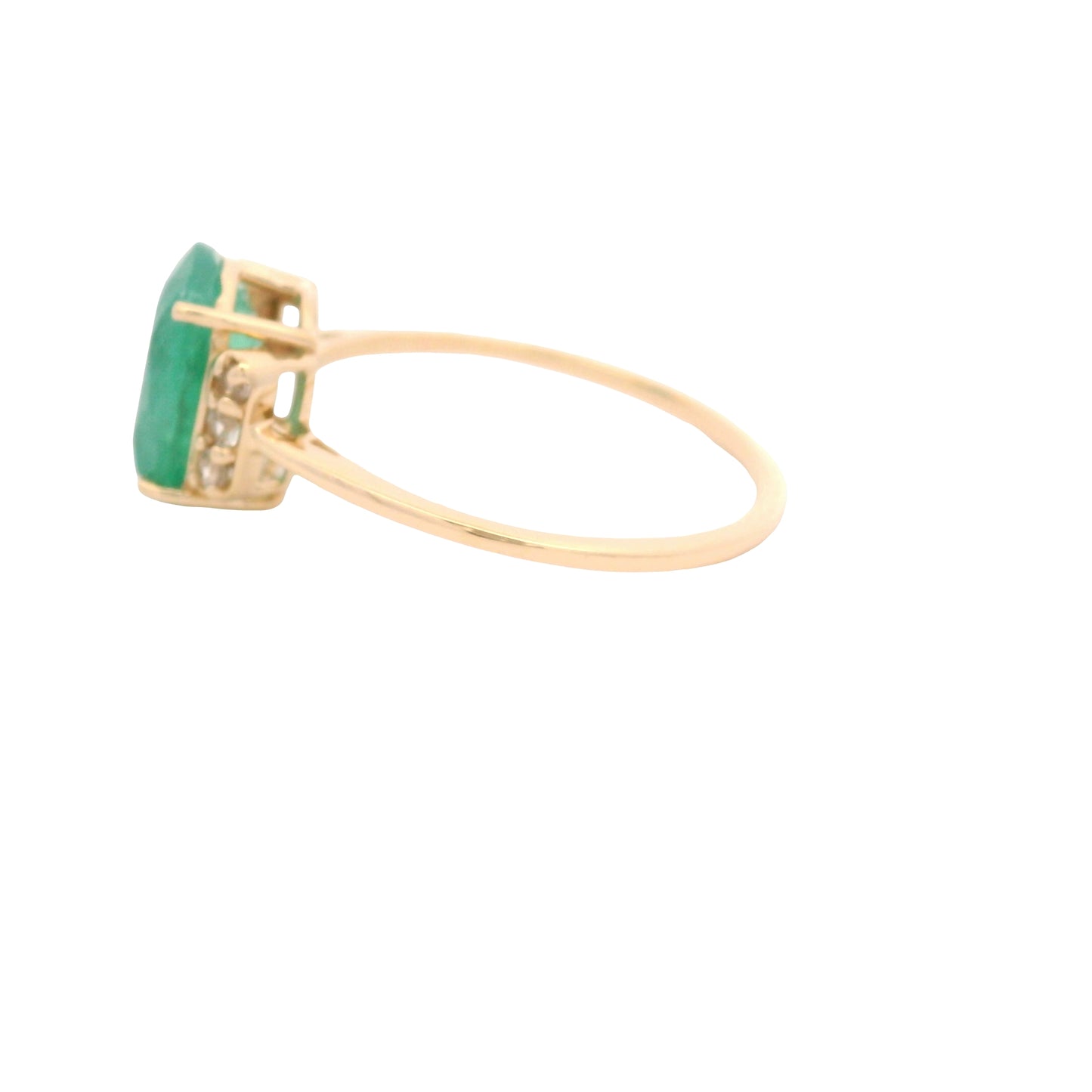 2.09 Ct Cushion Emerald 14K Gold Ring