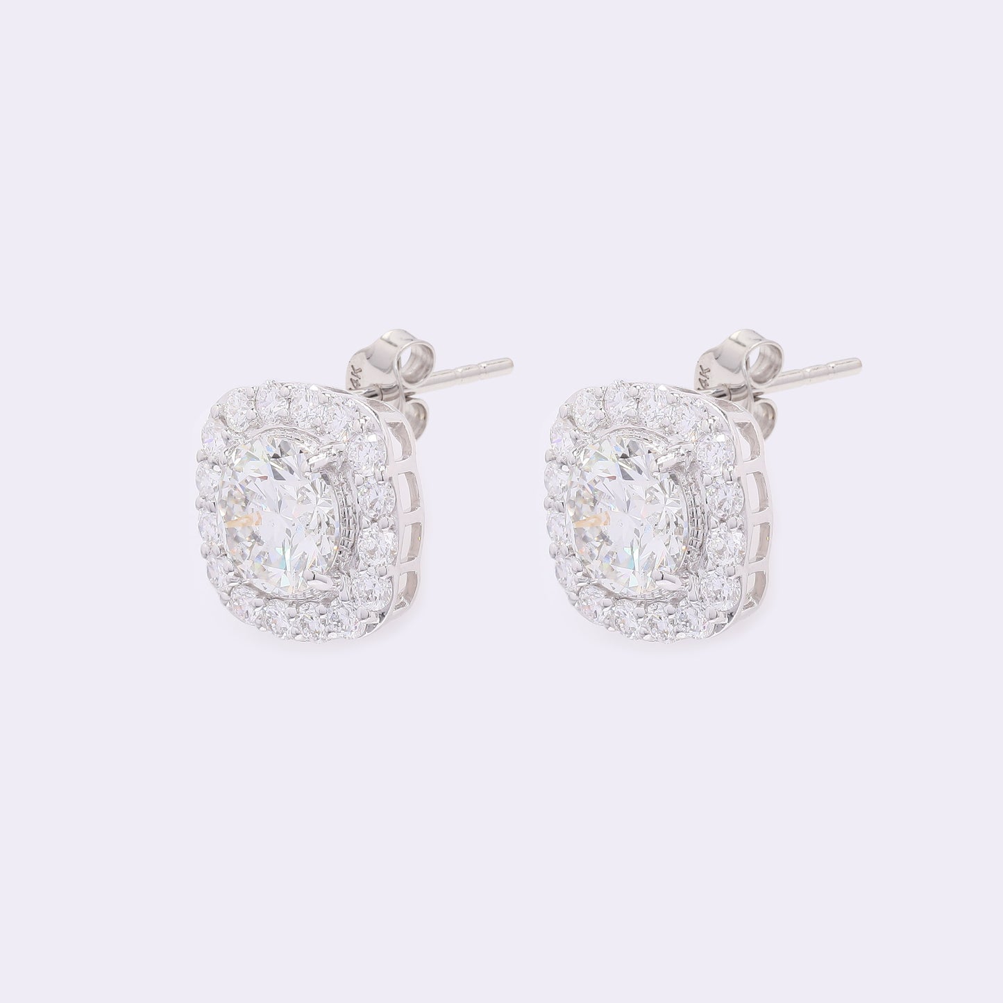 4.32 Carats Lab Grown Diamond 14K Gold Earrings