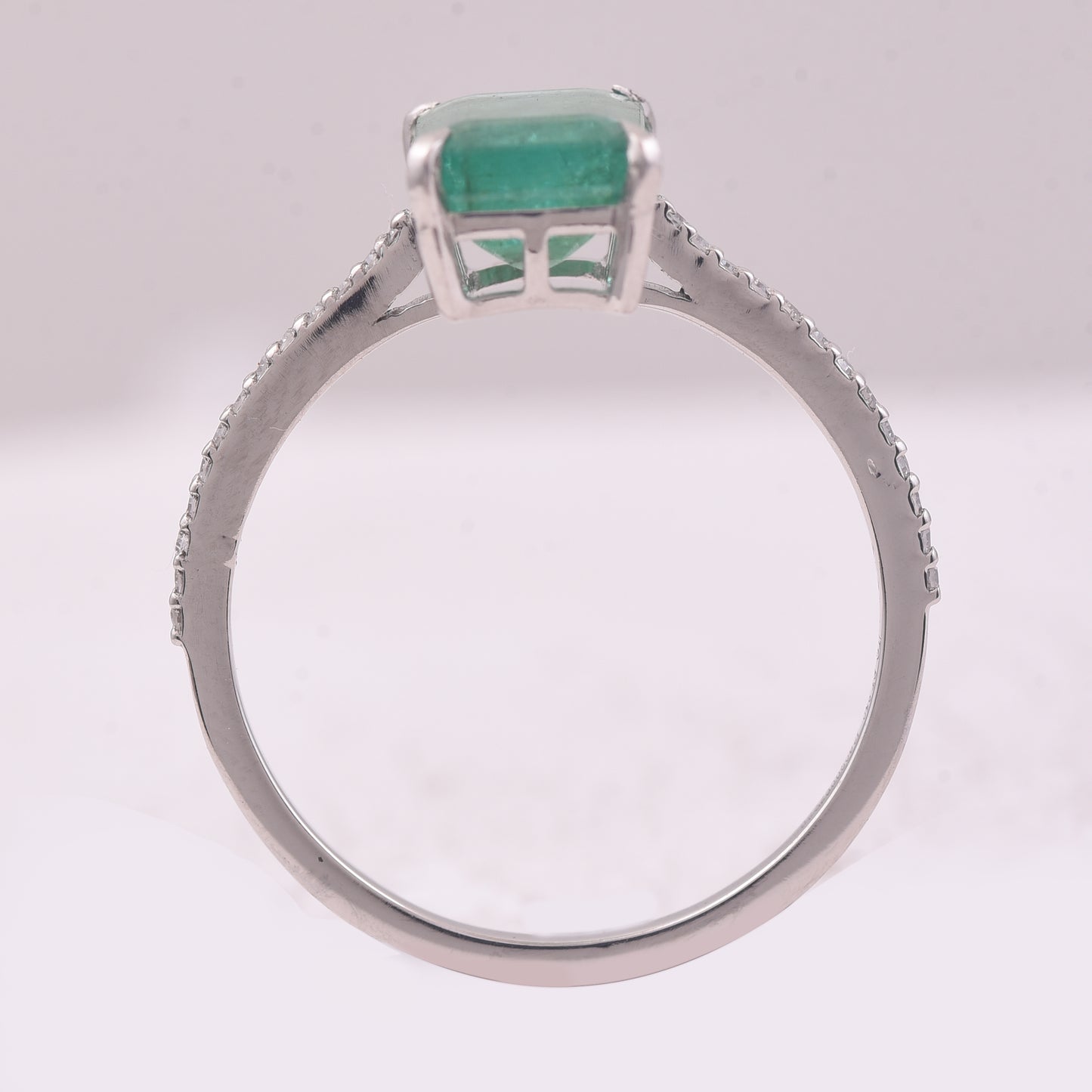 1.83 Ct Octagon Step Cut Natural Emerald 950 Platinum Ring
