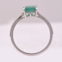 1.83 Ct Octagon Step Cut Natural Emerald 950 Platinum Ring