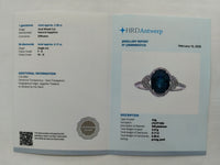 2.53 Ct Oval Mixed Cut Natural Sapphire 950 Platinum Ring