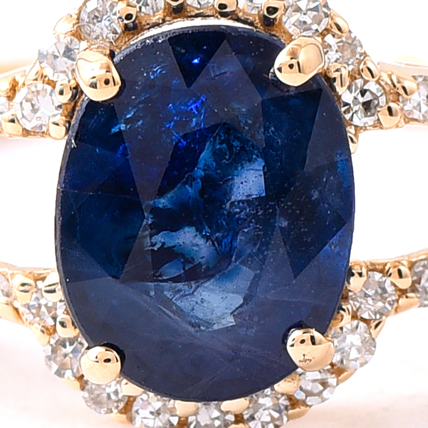 1.48 Ct Oval Mixed Cut Natural Sapphire 14K Gold Ring