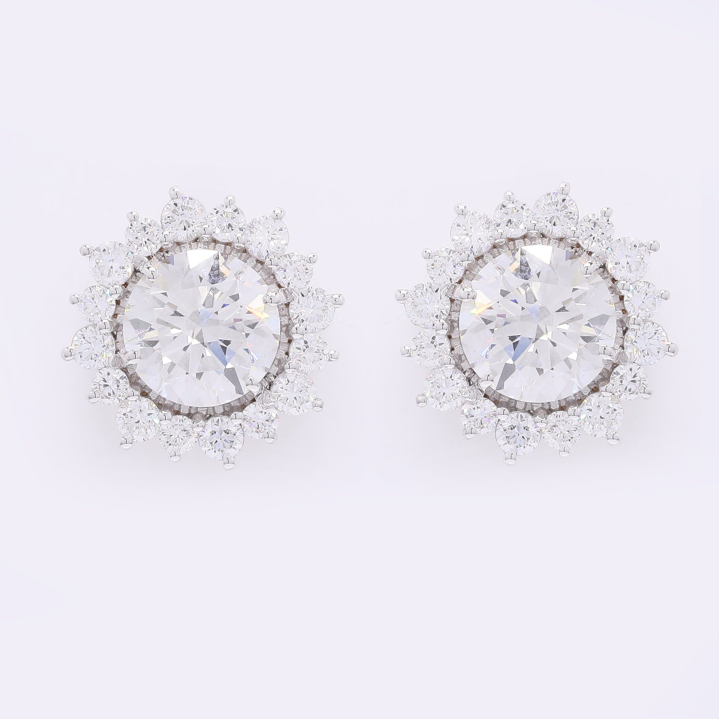 3.91 Carats Lab Grown Diamond 14K Gold Earrings