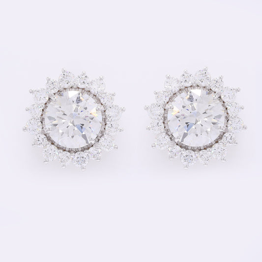 3.91 Carats Lab Grown Diamond 14K Gold Earrings