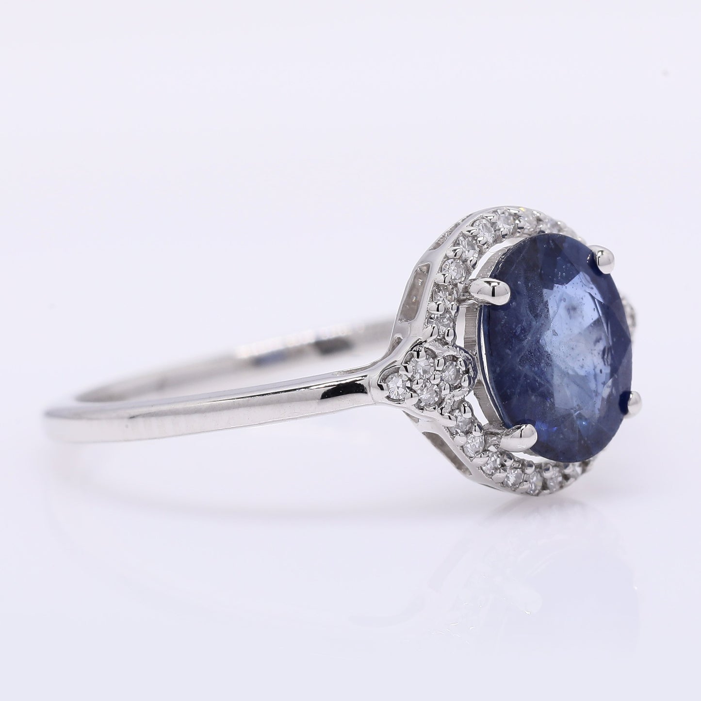 1.36 Ct Oval Mixed Cut Natural Sapphire 950 Platinum Ring