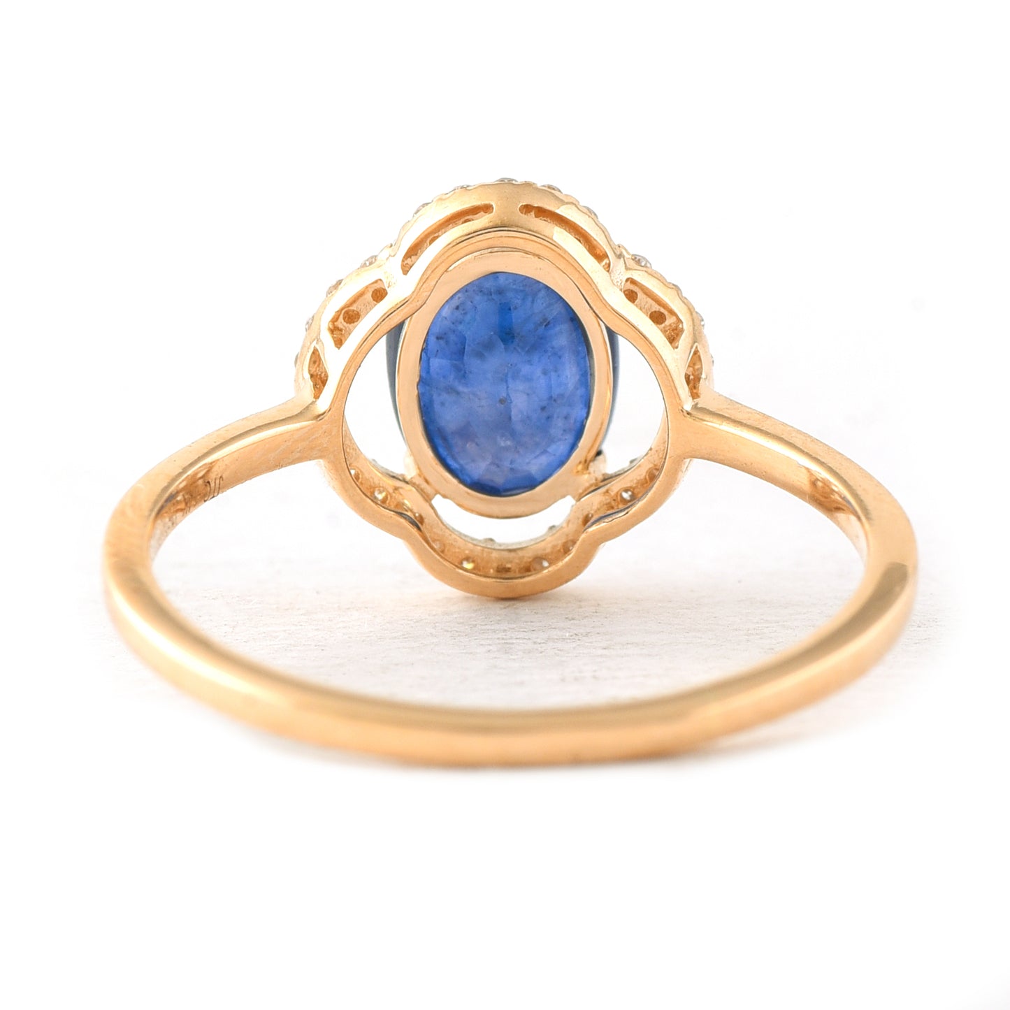 1.73 Ct Oval Mixed Cut Natural Sapphire 14K Gold Ring