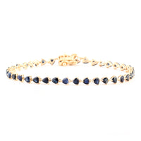 4.90 Ct Trillion Sapphire 14K Gold Bracelet