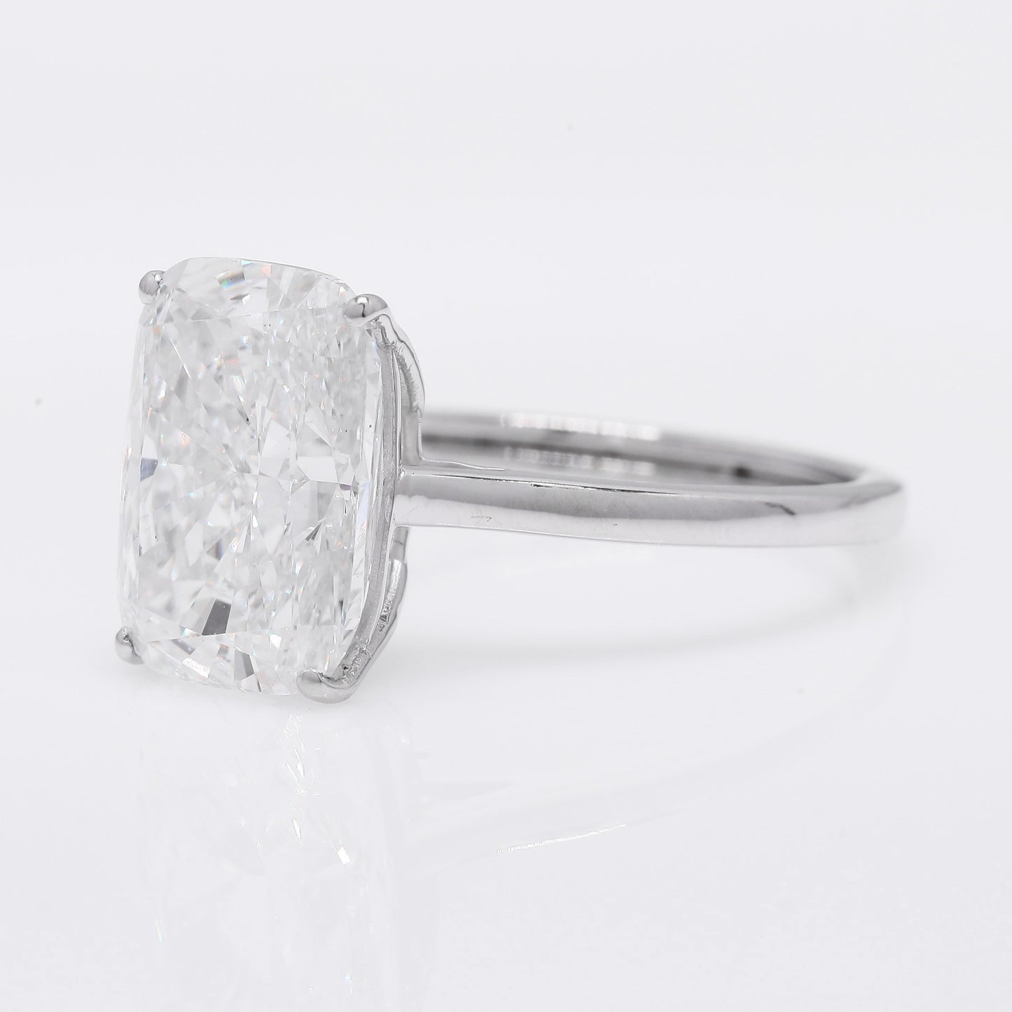 4.82 Ct Cushion Modified Brilliant Lab Grown Diamond 950 Platinum Ring