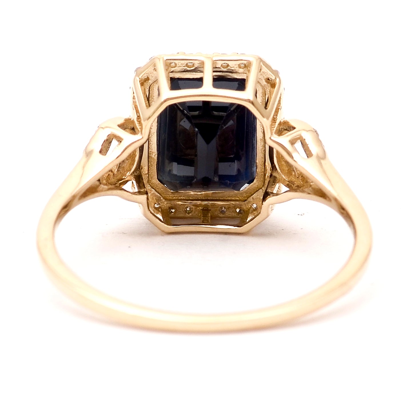 3.47 Ct Octagon Natural Sapphire 14K Gold Ring