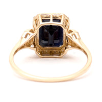 3.47 Ct Octagon Natural Sapphire 14K Gold Ring