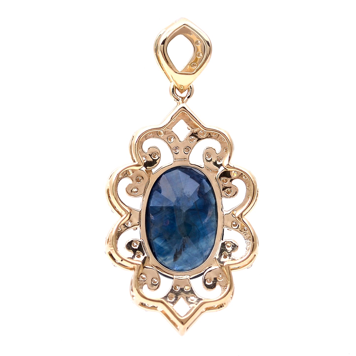 2.95 Ct Oval Natural Sapphire 14K Gold Pendant