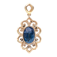 2.95 Ct Oval Natural Sapphire 14K Gold Pendant