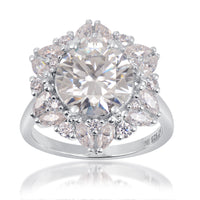 4.55 Ct Round Moissanite 925 Sterling Silver Ring