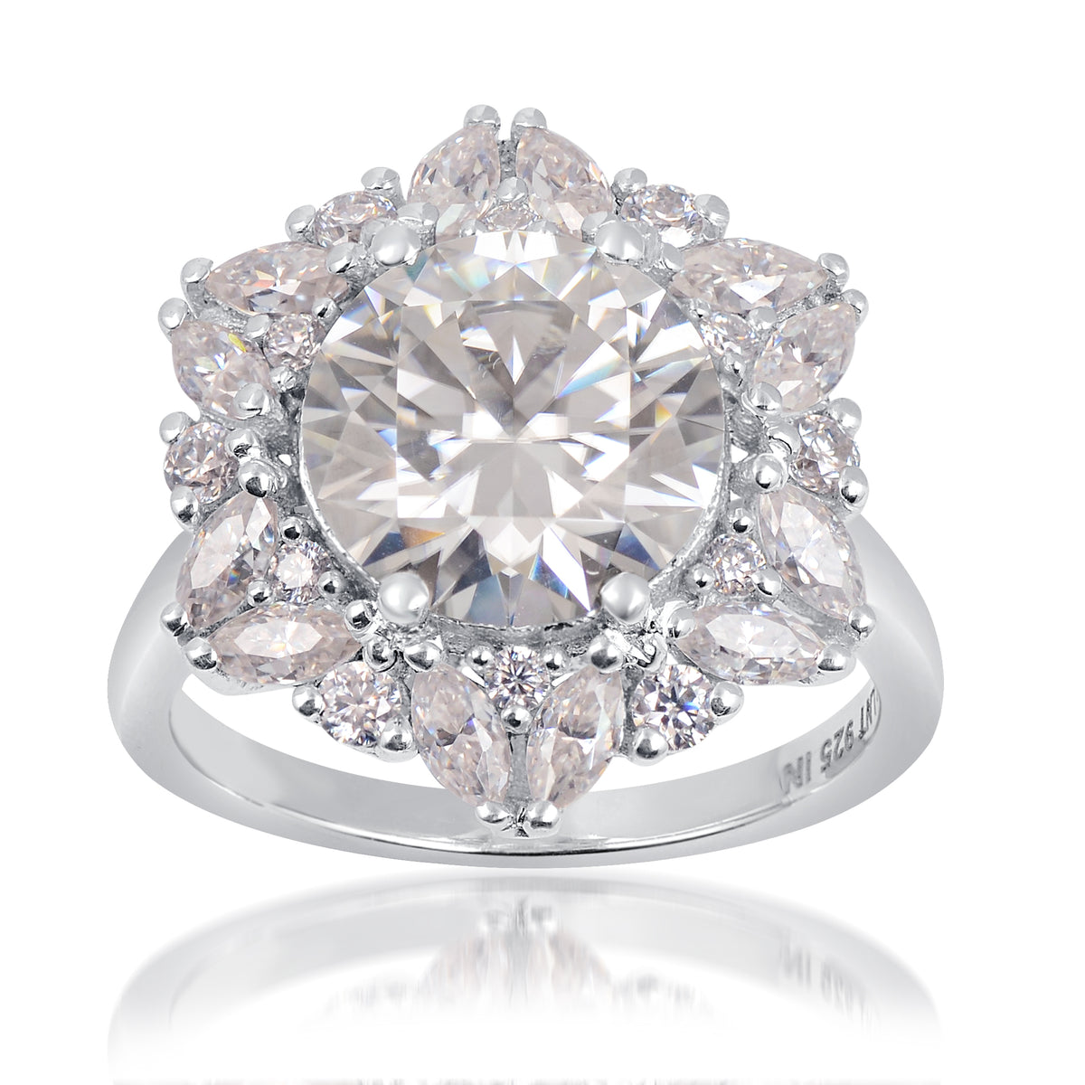 4.55 Ct Round Moissanite 925 Sterling Silver Ring