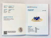 0.89 Ct Pear, Oval Natural Tanzanite 14K Gold Ring