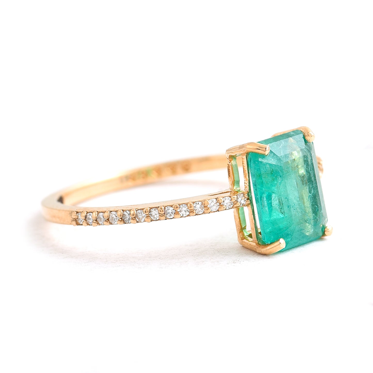 1.40 Ct Octagon Emerald 14K Gold Ring