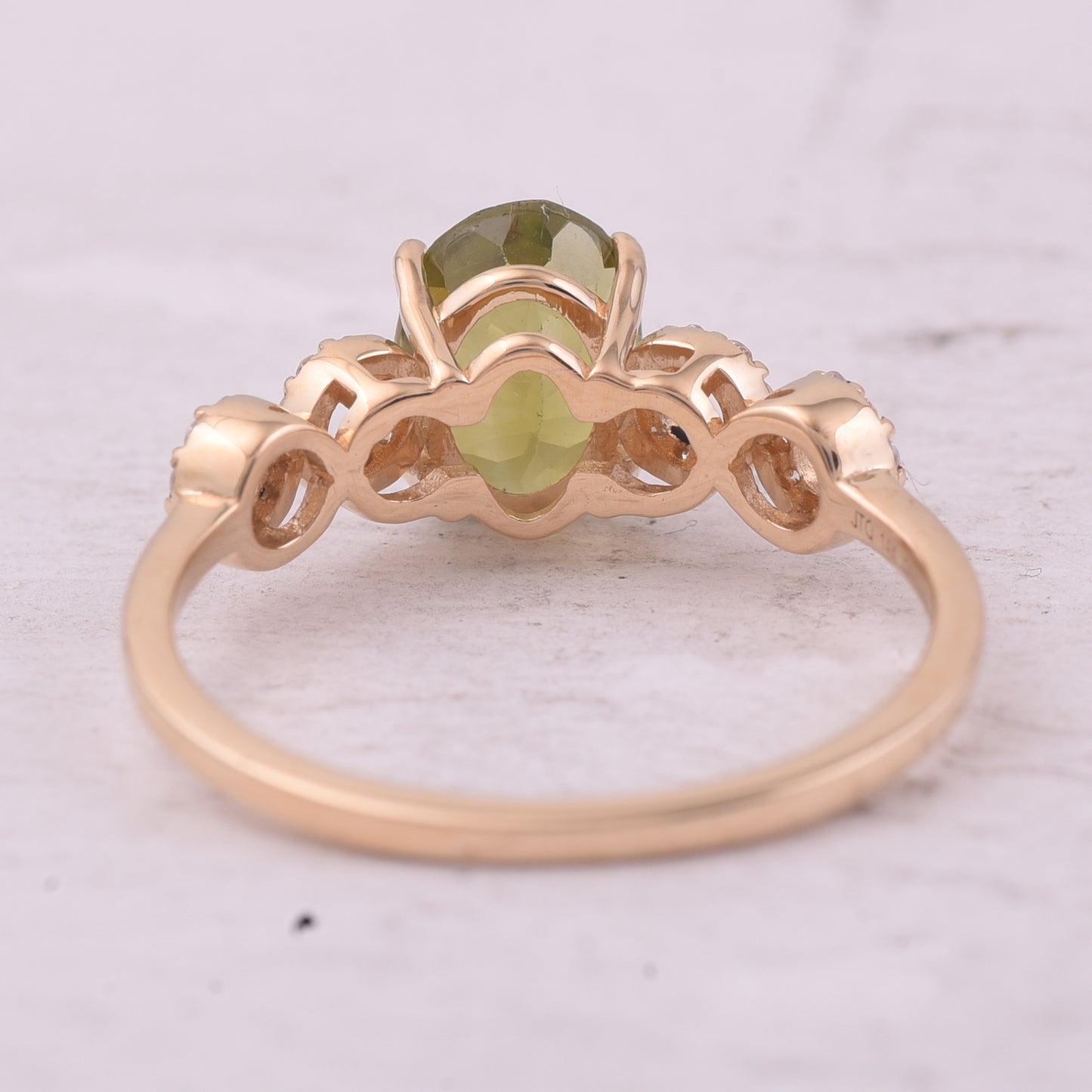 1.64 Ct Oval Mixed Cut Natural Green Tourmaline 14K Gold Ring
