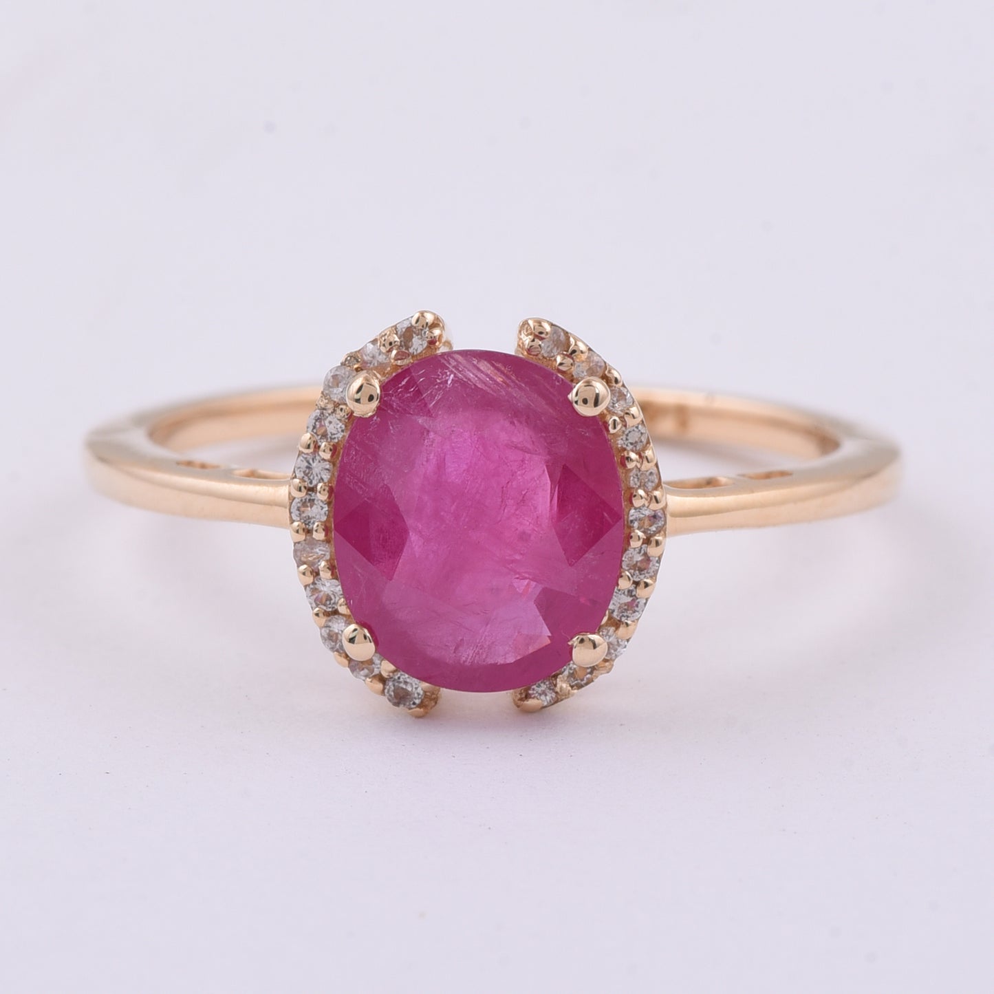 1.92 Ct Oval Natural Ruby 14K Gold Ring
