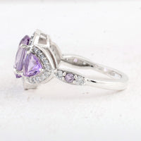 4.42 Ct Oval Amethyst 925 Sterling Silver Ring