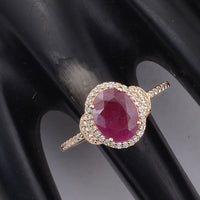 2.09 Ct Oval Ruby 9K Gold Ring