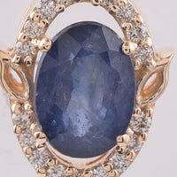 1.51 Ct Oval Natural Sapphire 14K Gold Pendant