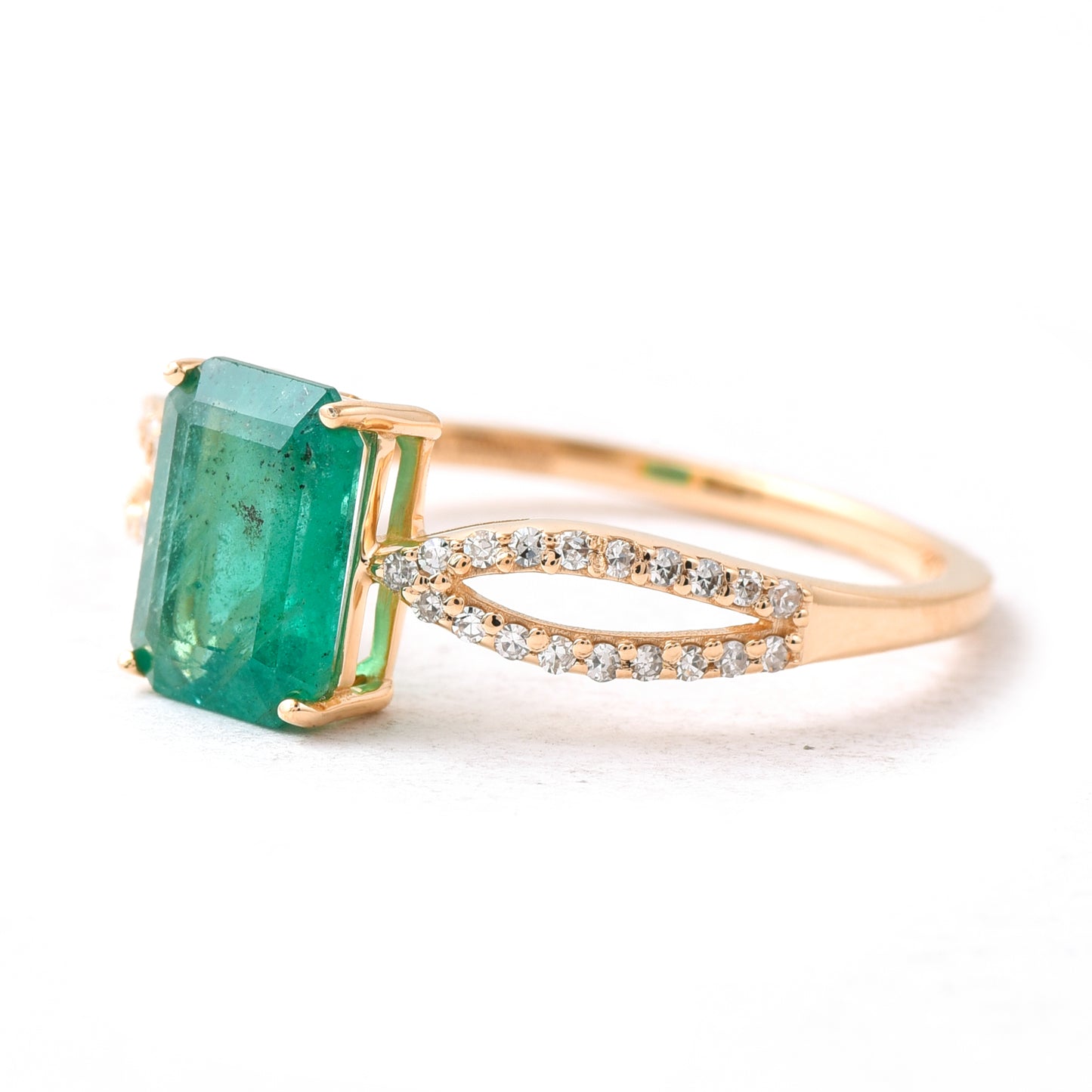 1.32 Ct Octagon Emerald 14K Gold Ring