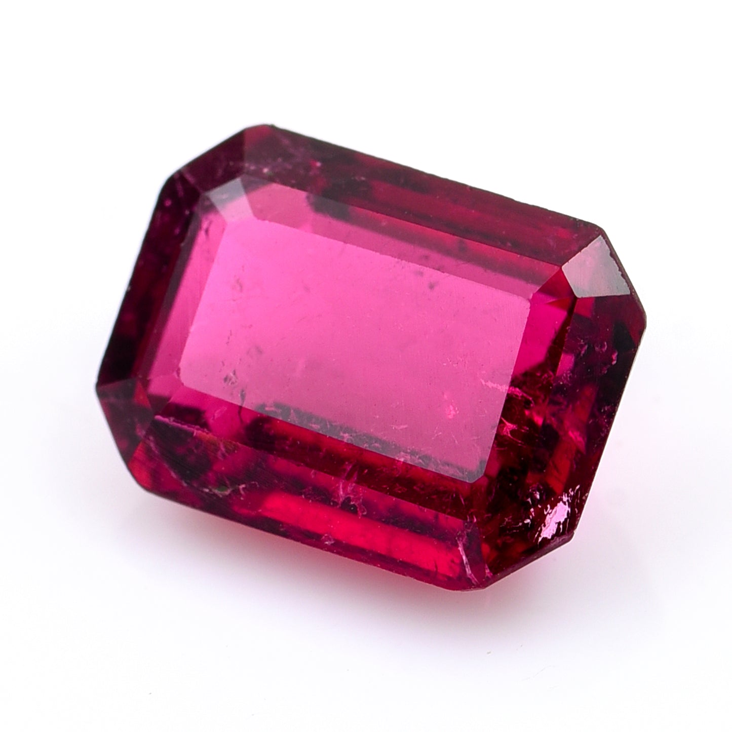 2.76 Natural Tourmaline Rubellite Emerald Cut Gemstone