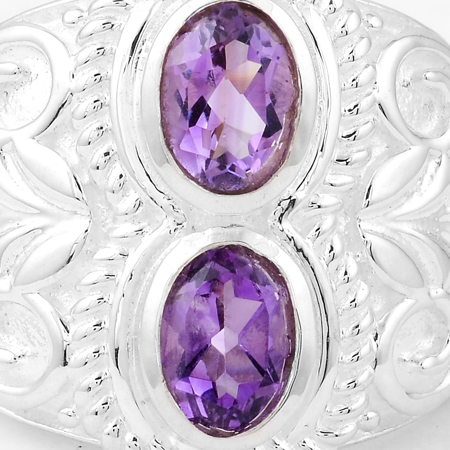 1.45 Ct Oval Amethyst, 925 Sterling Silver Ring