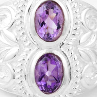 1.45 Ct Oval Amethyst, 925 Sterling Silver Ring