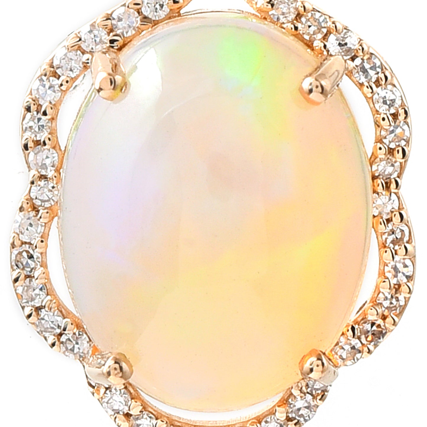 2.70 Ct Oval Cabochon Cut Natural Opal 14K Gold Pendant