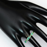 1.05 Ct Oval Mixed Cut Natural Beryl Emerald 14K Gold Ring