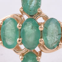 0.93 Ct Oval Natural Emerald 14K Gold Ring