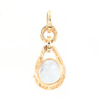 2.45 Ct Oval Mixed Cut Natural Aquamarine 14K Gold Pendant