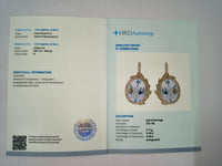 3.67 Ct Oval Natural Aquamarine 14K Gold Earrings