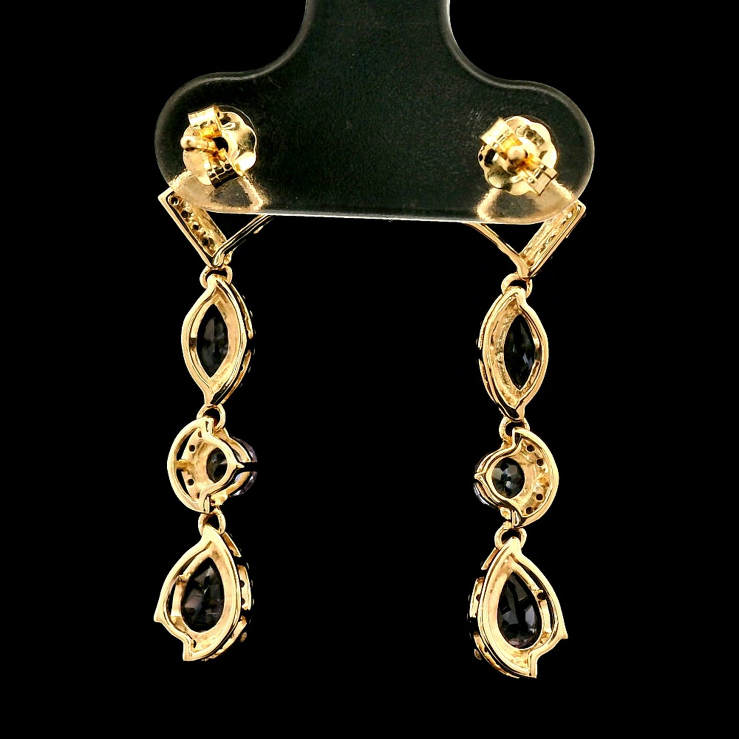 2.47 Ct Pear Tanzanite 14K Gold Earrings