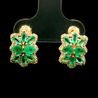 1.77 Ct Pear Emerald 14K Gold Earrings