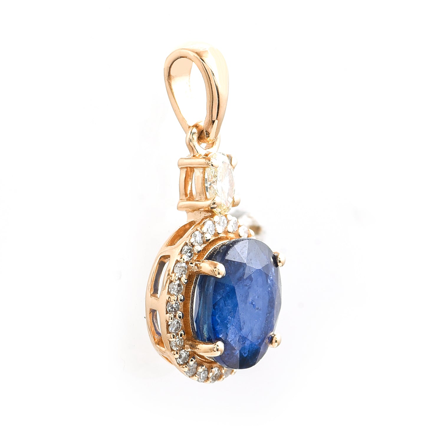1.74 Ct Oval Sapphire 14K Gold Pendant
