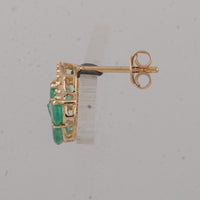 2.29 Ct Round Emerald 14K Gold Earrings