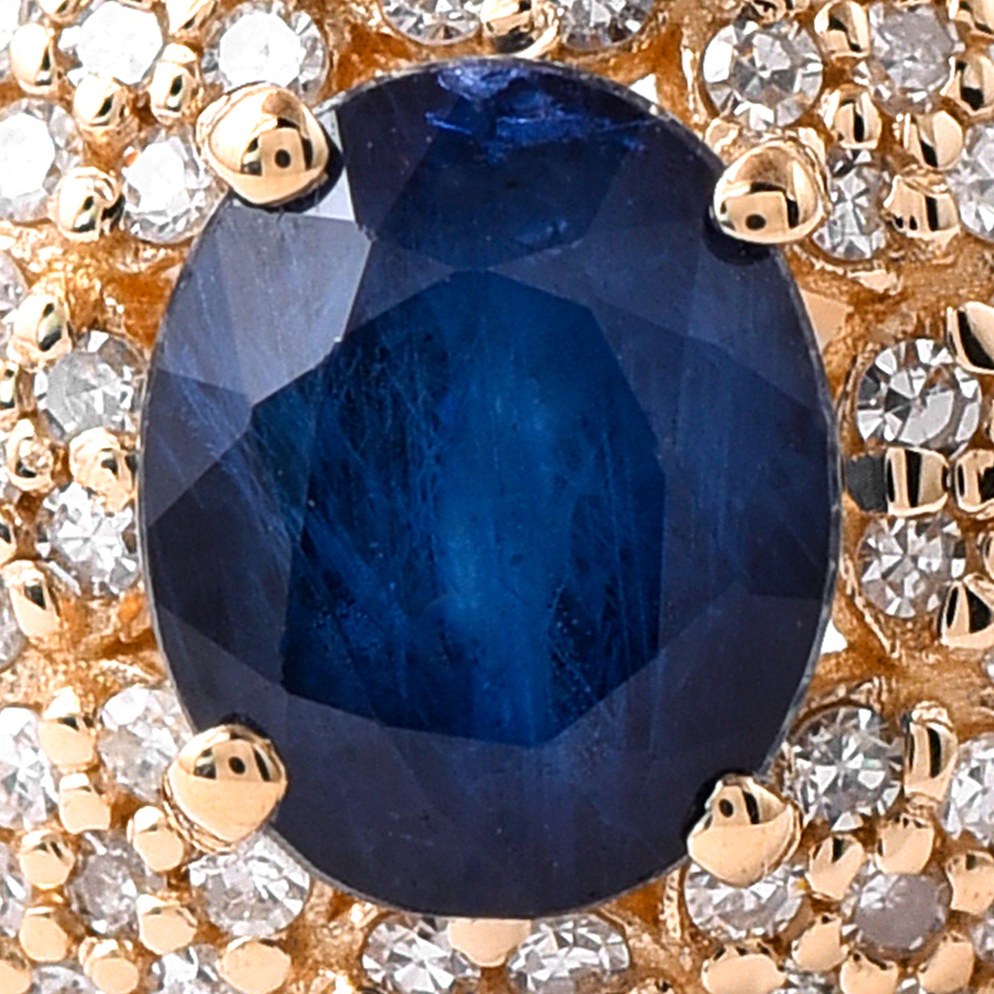 1.46 Ct Oval Mixed Cut Natural Sapphire 14K Gold Ring