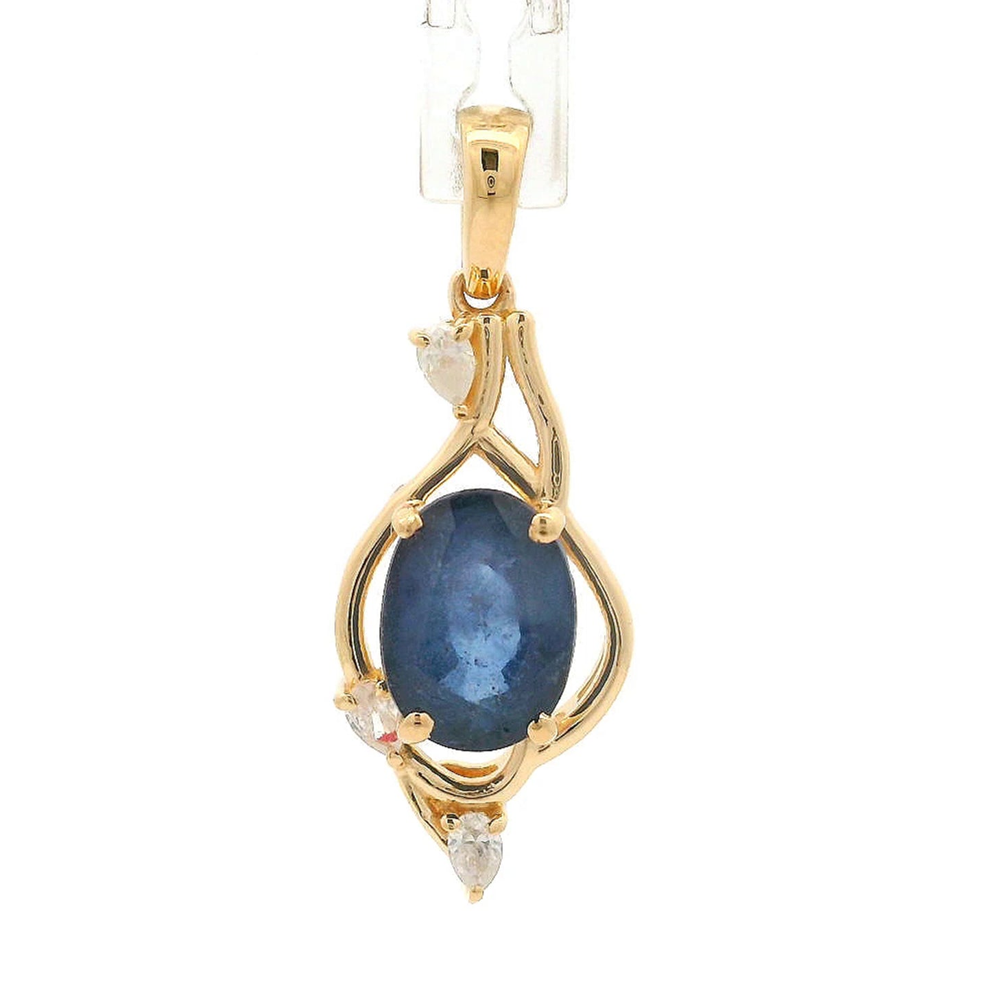 1.81 Ct Oval Sapphire 14K Gold Pendant