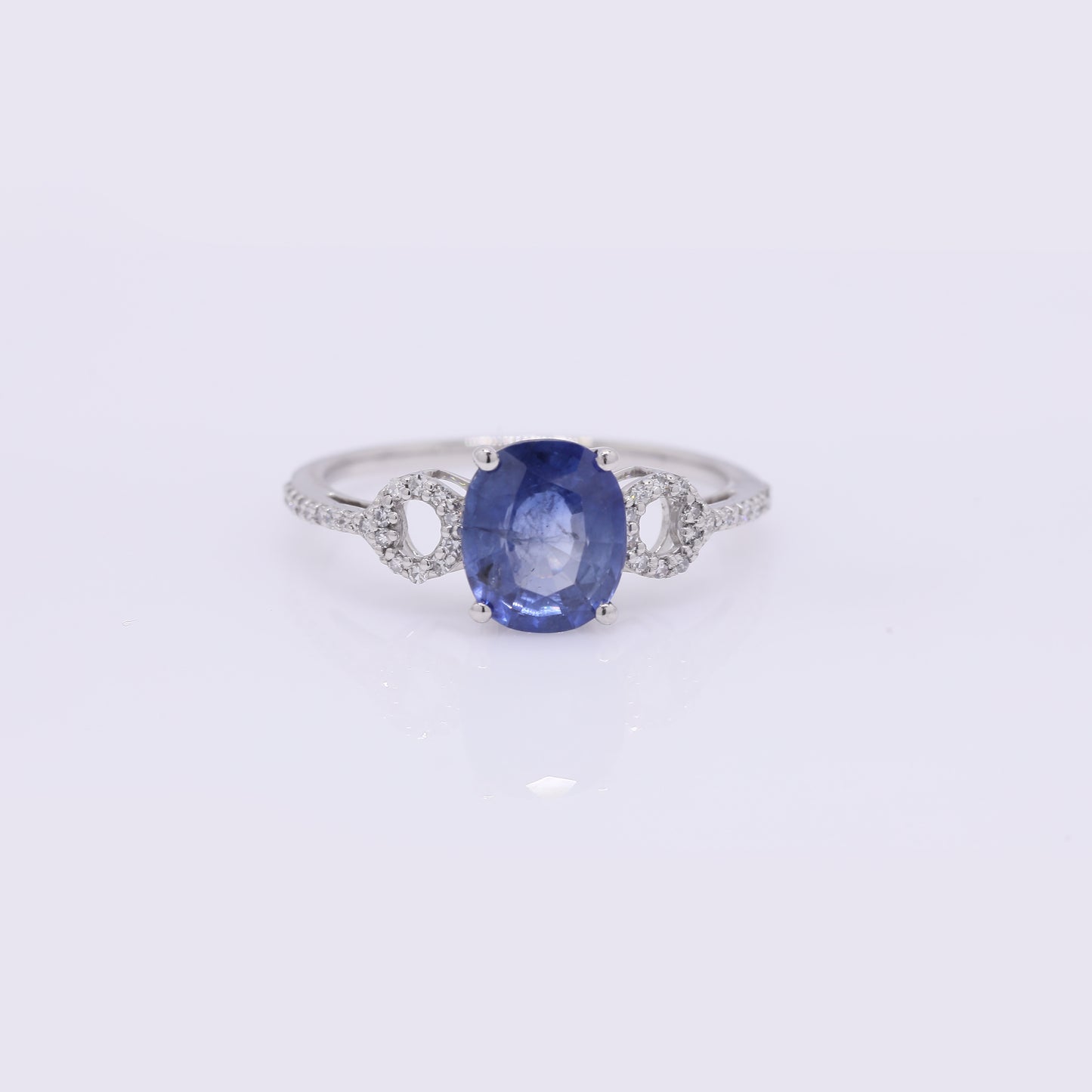 2.10 Ct Cushion Mixed Cut Natural Sapphire 950 Platinum Ring