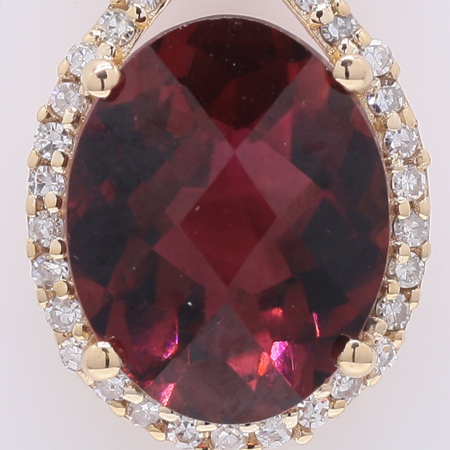 2.28 Ct Oval Mixed Cut Natural Rubellite 14K Gold Pendant