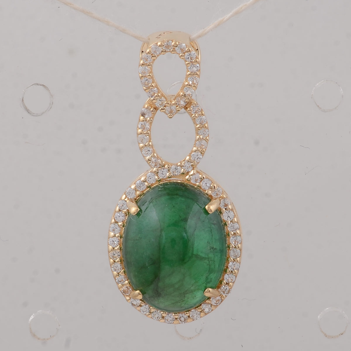 3.75 Ct Oval Emerald 9K Gold Pendant